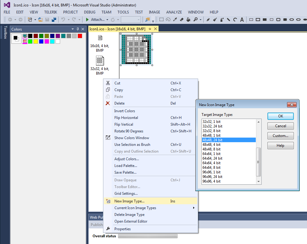 Add a new image type in Visual Studio 2013